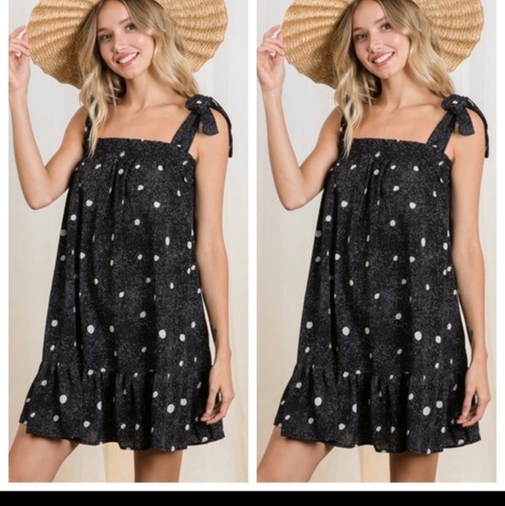 Black Polka Dot Mini Dress